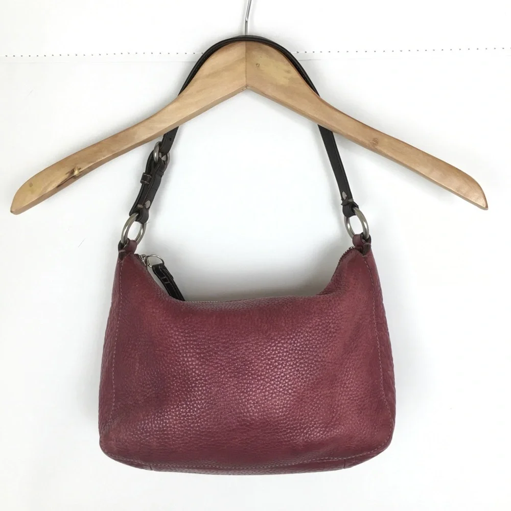 Coach Burgundy Chelsea Pebble Leather Hobo Shoulder Bag Purse